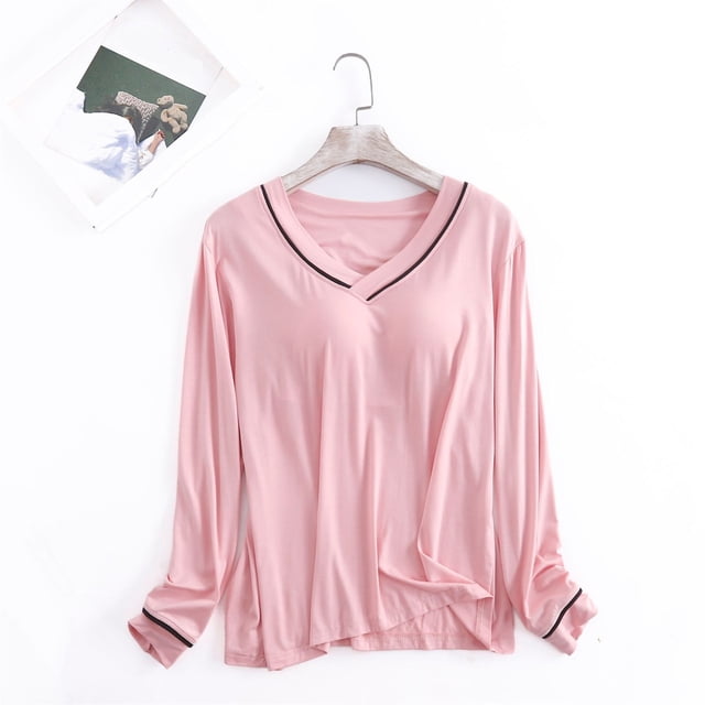 T-shirt de Nuit à Manches Longues pour Femmes Couche de Base Extensible Chemises Col Haut de Pyjama