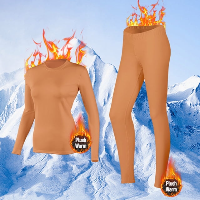 Conjuntos de ropa interior térmica para mujer, pantalones ajustados lisos, conjuntos de ropa interior térmica para mujer, pantalones superiores de poliéster