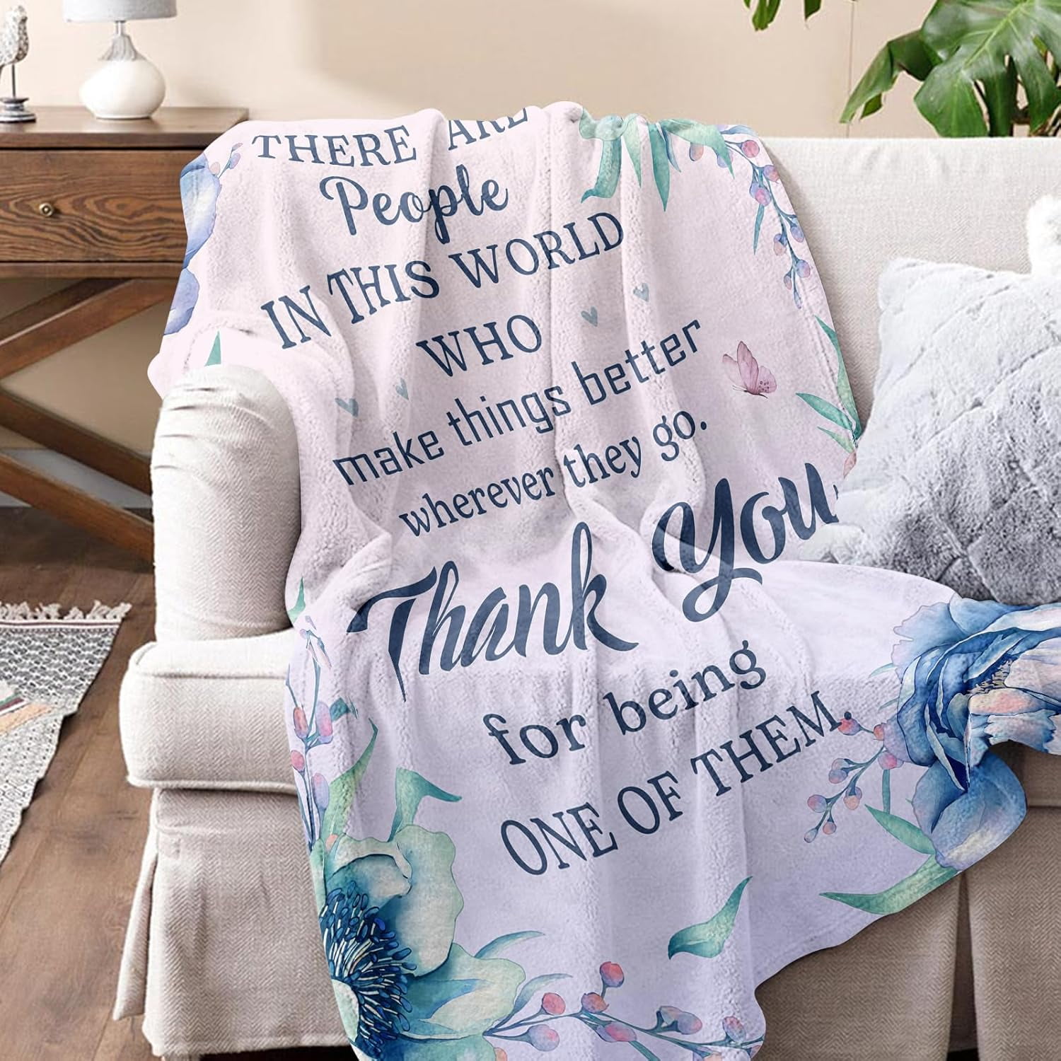 Thank You Gifts for Women, Pastor Employee Boss Teacher Appreciation Gifts for Coworkers, Christmas Birthday Thanksgiving Holiday Inspirational Relaxing Gifts for Women Friends, Love Blanket 60"X50"
