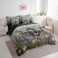thumbnail image 3 of Manfei Teens Farmhouse Cow Bedding Comforter Set 7 Pieces, Vibrant Groovy Flower Full Bedding Set, Butterfly Animal Reversible Fitted Sheet Flat Sheet, Luxury Bedroom Decor, 3 of 7