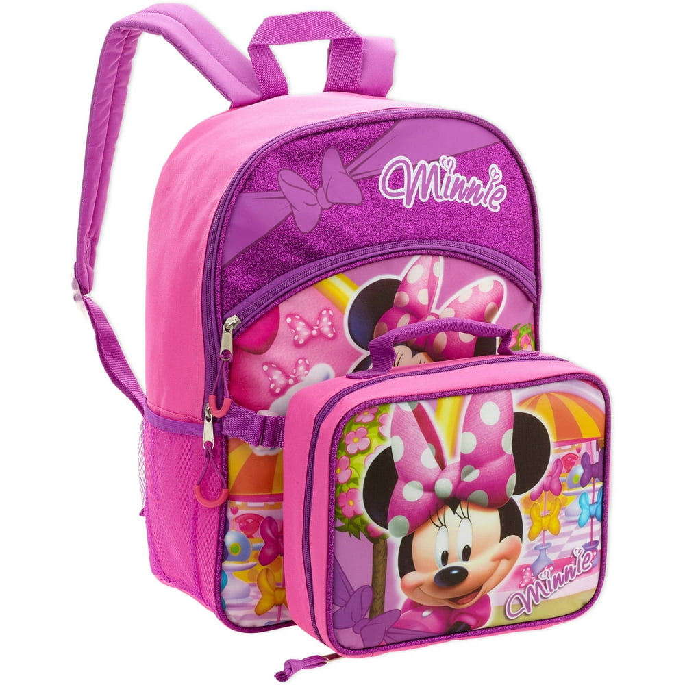 Disney 16" Disney Minnie Mouse Full Size Backpack w/ Detachable Lunch