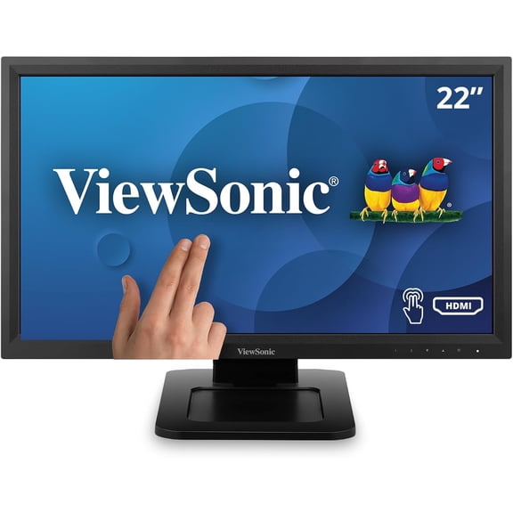 Restored ViewSonic TD2211-S 22" 1080p Single Point Resistive Touch Screen Monitor, 75 Hz, Black (Refurbished)