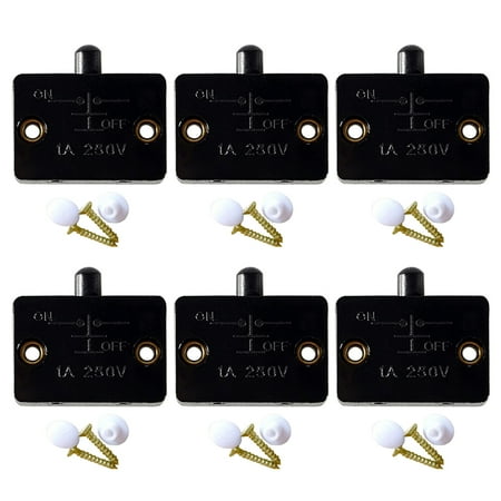 

6pcs Wardrobe Closet Cabinet Light Switch Lamp On Off Normally Closed Fireproof