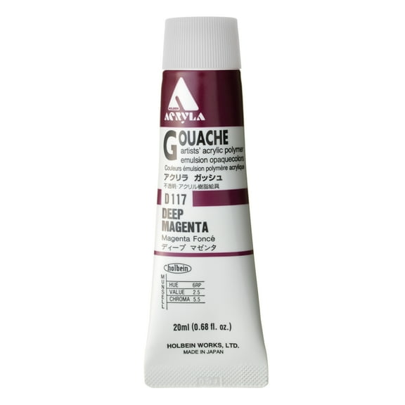Holbein Acryla Gouache, 20ml, Deep Magenta