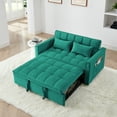 thumbnail image 2 of 54.33 inch versatile foldable sofa bed in 3 lengths, modern sofa sofa sofa velvet pull-out bed, adjustable back (GREEN), 2 of 9