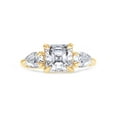thumbnail image 2 of 2 1/4 Carat 7MM Asscher Shape & 6X4MM Pear Cut Lab Created Moissanite Diamond 3-Stone Engagement Ring For Women In 14K Yellow Gold Over Sterling Silver (G-H Color, VVS1 Clarity, 2.25 Cttw)-6, 2 of 6