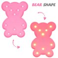 thumbnail image 4 of Shisuyan Veilleuse LED en Forme d'Ours Rose pour Décoration de Chambre avec Lueur Douce et Matériau PVC 6.5 Pouces, 4 of 9