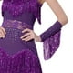 thumbnail image 5 of Vestido de baile con borlas para mujer, ropa de baile para festivales de música, espectáculo de Samba Púrpura M, 5 of 8