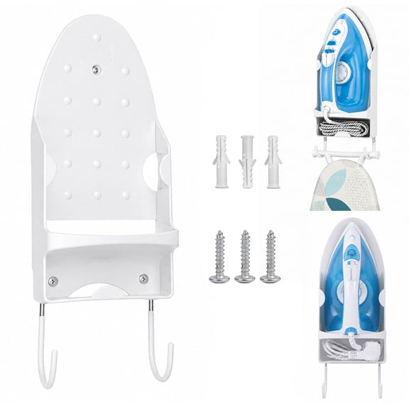 Aovky Ironing Board Hanger Wall Mount, Iron and Ironing Board Holder Wall Mount for Max 4.9 Inch Width, Household Heat Resistant Electric Iron Board Hanger for Laundry Rooms Home Hotel