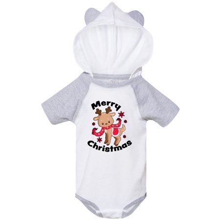 

Inktastic Merry Christmas Baby Reindeer with Snowflakes Gift Baby Boy or Baby Girl Bodysuit