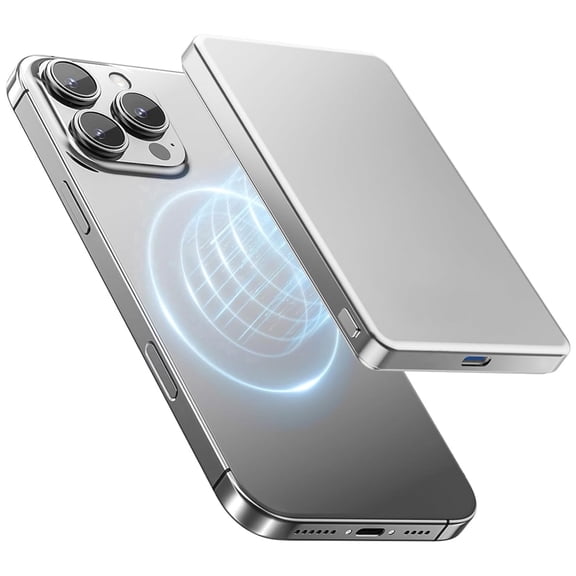 15W Magnetic Wireless Power Bank, 5000mAh Fast Charging Charger, Portable Battery Pack Only Compatible with iPhone 17/16/15/14/13/12 Series