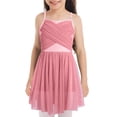 thumbnail image 3 of Uuszgmr Kids Girls Lyrical Dance Dress Glittery Mesh Camisole Tutu Dress Contemporary Dance Wear,Size:6-8 Years, 3 of 8