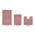 thumbnail image 2 of Better Trends 3 Piece Premium Bathroom Rug Set 100% Cotton Soft Tufted Bath Mat Water absorbent Reversible U shape Toilet Bath Rug Perfect for Bathroom, Shower and Bathtub Use, Pink - Edge Collection, 2 of 5