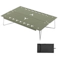 thumbnail image 1 of Table de Camping Ultralégère Vert Armée avec Sac de Rangement - Bureau Pliable en Alliage d'Aluminium et Acier Inoxydable, Capacité de Charge 15 kg, pour Randonnée, Pique-Nique, Voyage en Plein Air - Format Compact 300x210x75 mm à Déplier, 400 g, 1 of 6