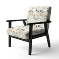 thumbnail image 3 of Designart "Grey And Blue Poka Dot Retro Landscape" Upholstered Polka Dots Accent Chair and Modern & Contemporary Arm Chair - Multiple Color & Pattern, 3 of 7