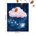 thumbnail image 3 of Pink Cloud and Stars Canvas Painting， Suitable for Bedroom， Living Room， Nursery， Office， and Hallway Decoration., 3 of 8