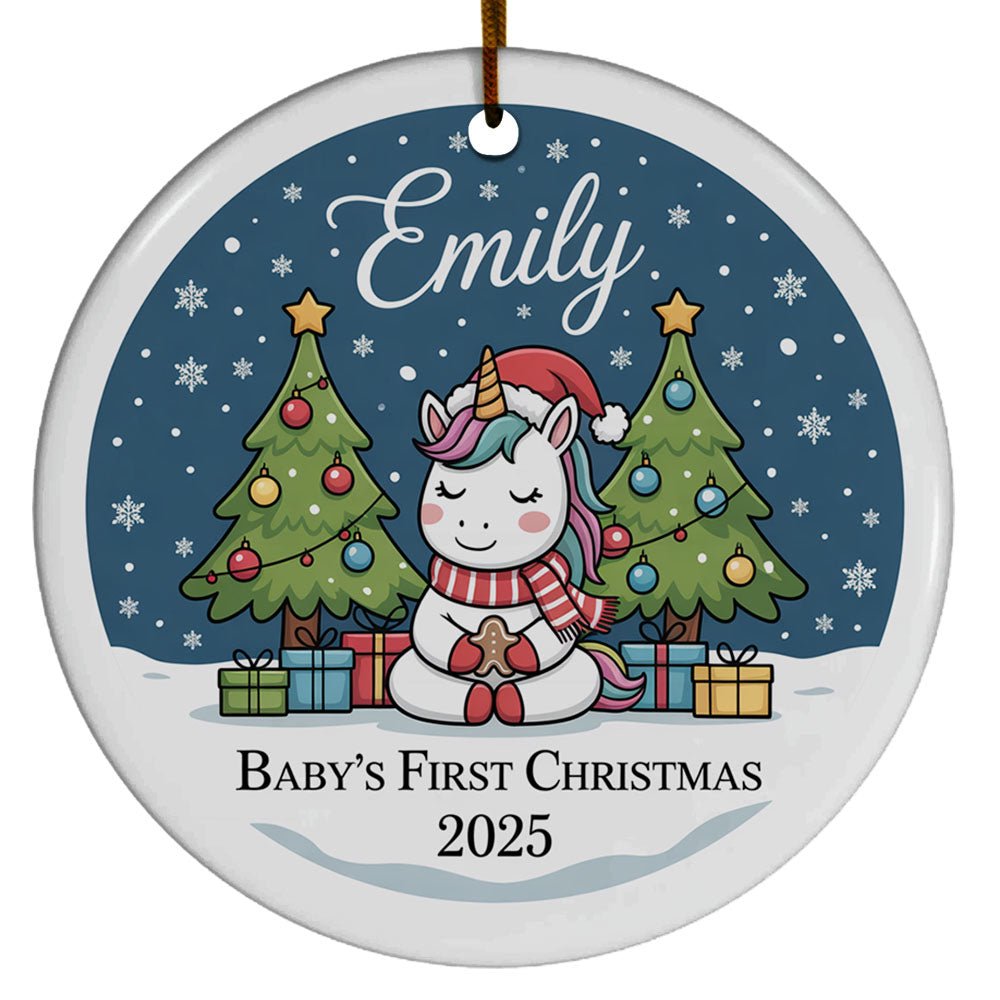 Keepsake Unicorn Baby's First Christmas 2025, Unicorn First Christmas Ornaments Gifts for Kids Boy Girl, Unicorn Baby's First Christmas Ornament