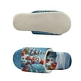 thumbnail image 5 of COEQINE Snowman Cardinal Womens Slip On Slippers Cozy Fluffy Slides Soft Indoor Sandals Cute House Shoes Open Toe Bedroom Christmas Slippers Quiet Slip On Footwear for Her Ladies, 46-47, 5 of 7