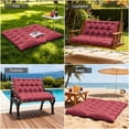thumbnail image 6 of Pakunoda Porch Swing Cushions 47” X 40” X 5”, 2-3 Seater Bench Cushion with Backrest, Waterproof Replacement Outdoor Cushion with Tie, Fuchsiared, 6 of 6
