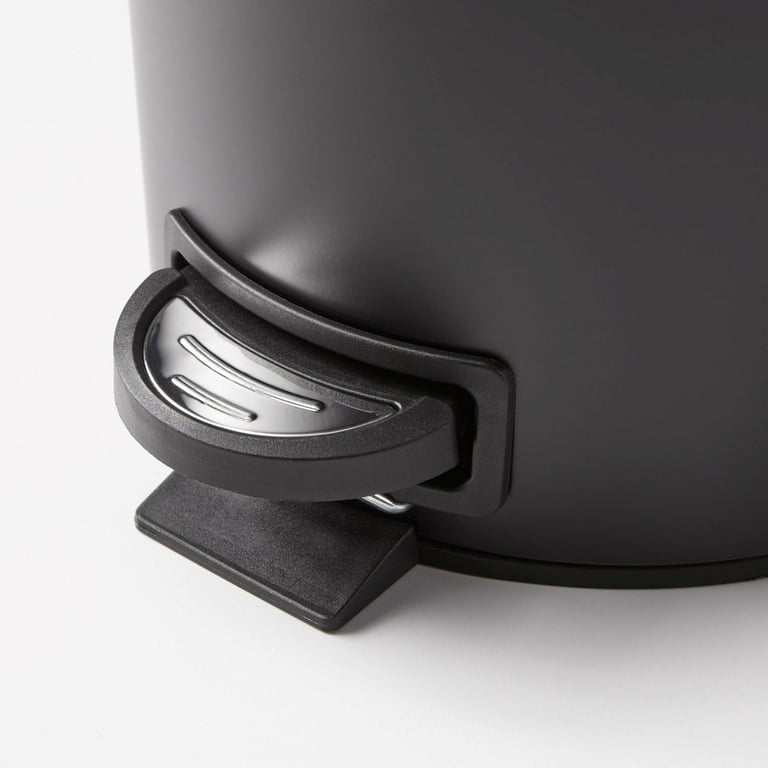 Better Homes & Gardens Matte Black 1.3 Gallon Metal Bathroom Waste