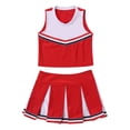 thumbnail image 4 of YiZYiF Girls Cheerleading Costume Outfit Set Sleeveless Top with Pleated Skirt for Stage Performance Red-A 14, 4 of 7