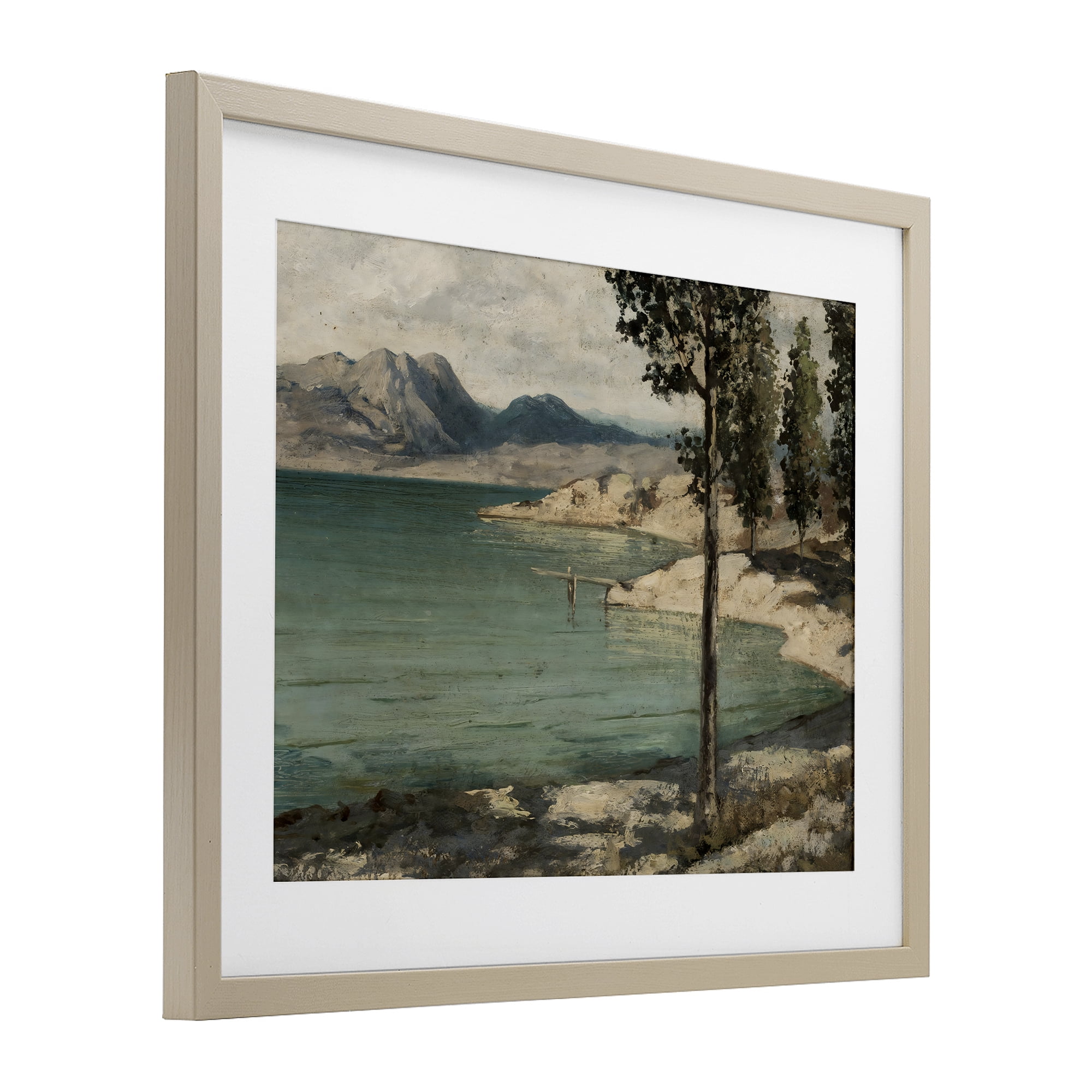 Stupell Industries Tranquil Shore with Trees Birch Framed Print Under Glass, design by Arlington Prints