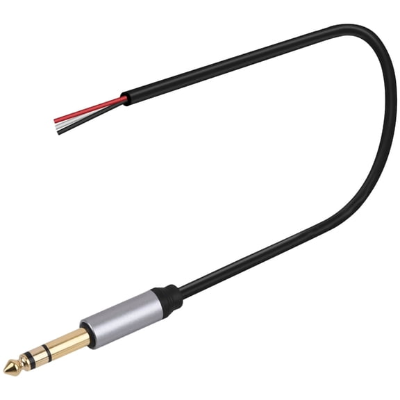 1/4 TRS Plug to Bare Speaker Wire stereo Cable to 6.35mm Male Mono Adapter Replacement Open End 30cm 12inch