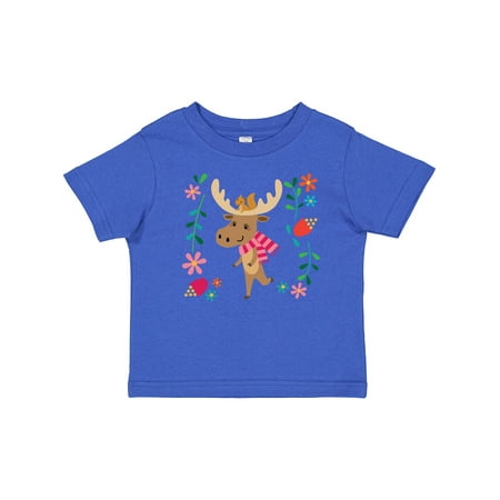 

Inktastic Woodland Moose Spring Flowers Gift Baby Girl T-Shirt