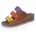 thumbnail image 4 of Womens Ladies Fashion Mixed Color Slip On Wedges Sandals Casual Slipper Shoes, 4 of 9