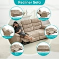 thumbnail image 2 of BALUS Recliner Sofa Sets with Storage & Cup Holders - Ergonomic Suede Reclining Couch, Metal Frame, Space-Saving Design, Beige, 2 of 8