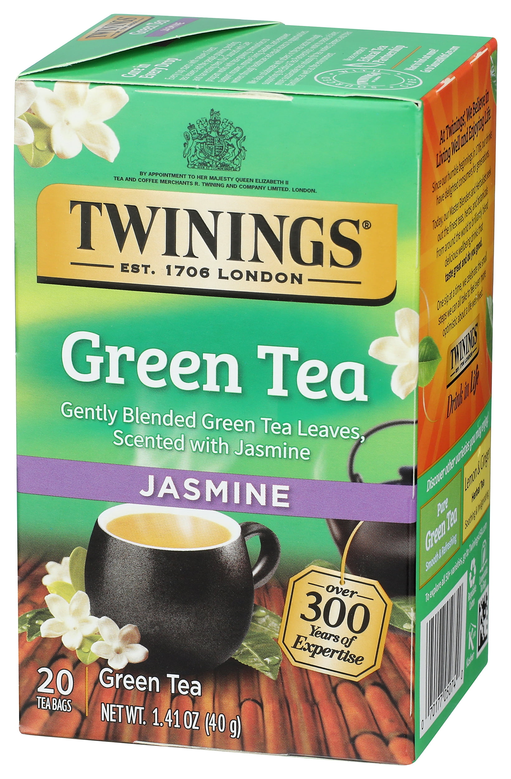 Pack of 6, Twining Jasmine Green Tea, 1.41 oz