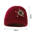 thumbnail image 6 of Skymirror Mother Hat Flower Rhinestones Shiny Solid Color Autumn Winter Thickened Plush Lining Knitted Beanie Hat Streetwear, 6 of 8