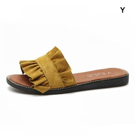 

Ladies Summer Sweet And Comfortable Casual Sandal Clip TOPWONER Non-Slip Fungus Lace Wear-Resistant Slippers