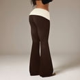 thumbnail image 3 of Evdexr Foldover Pants Womens Stretchy Flared Low Waisted Leggings Winter 2026 Y2k Trendy Pant Slim Fit Lightweight Color Block Trousers M, 3 of 5
