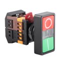 thumbnail image 1 of Double Interrupteur à Bouton-Poussoir avec Lumière LED pour 22/25N, Deux Circuits de Commutation, Configurables pour Boutons Rouges Ou Verts, 1 of 8