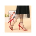 thumbnail image 6 of BLISSFUL STEP Women's Shoes Rhinestone Stiletto Heel Ankle Strap Sandals Red 8, 6 of 8