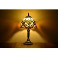 thumbnail image 3 of Tiffany Style Table Lamp Bedside Desk Lamp Bedroom Stained-Glass 14.5'' Height Multi-color, 3 of 4