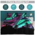 thumbnail image 5 of 3 Pcs Soft Bedding Set, Includes 1 Duvet Cover with Zipper And 2 Pillow Shams,Alaskan Aurora Aurora Borealis Northern Lights Queen(90"×90"), 5 of 8