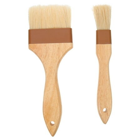 Pastry Brush BBQ Sauce for Baking Barbecue Oil Basting Dauber Large Portable Wood 2 Pcs