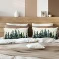thumbnail image 6 of Watercolor Pine Tree Lumbar Pillow Covers Green Rustic Forest Throw Pillow Covers 12x20 Set of 2 Winter Xmas Tree Snowflakes Rectangular Pillowcase for Living Room Couch Sofa, 6 of 6
