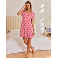thumbnail image 5 of Ekouaer Nightgowns for Women Short Sleeve Sleepshirt V Neck Short Nightshirt Pullover Soft Ruffled Sleepwear, 5 of 6