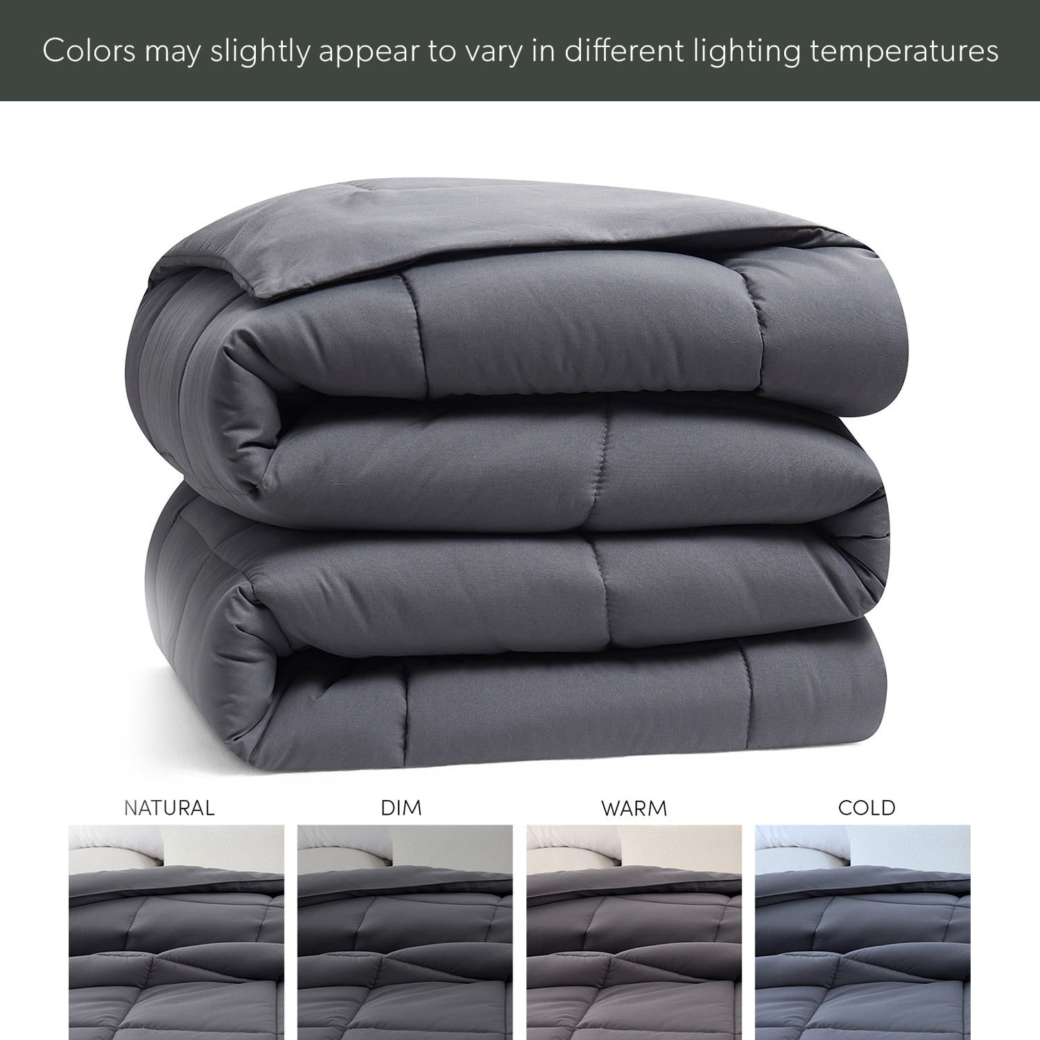 Nestl California King Comforter, Down Alternative Bedding Duvet Insert, Gray