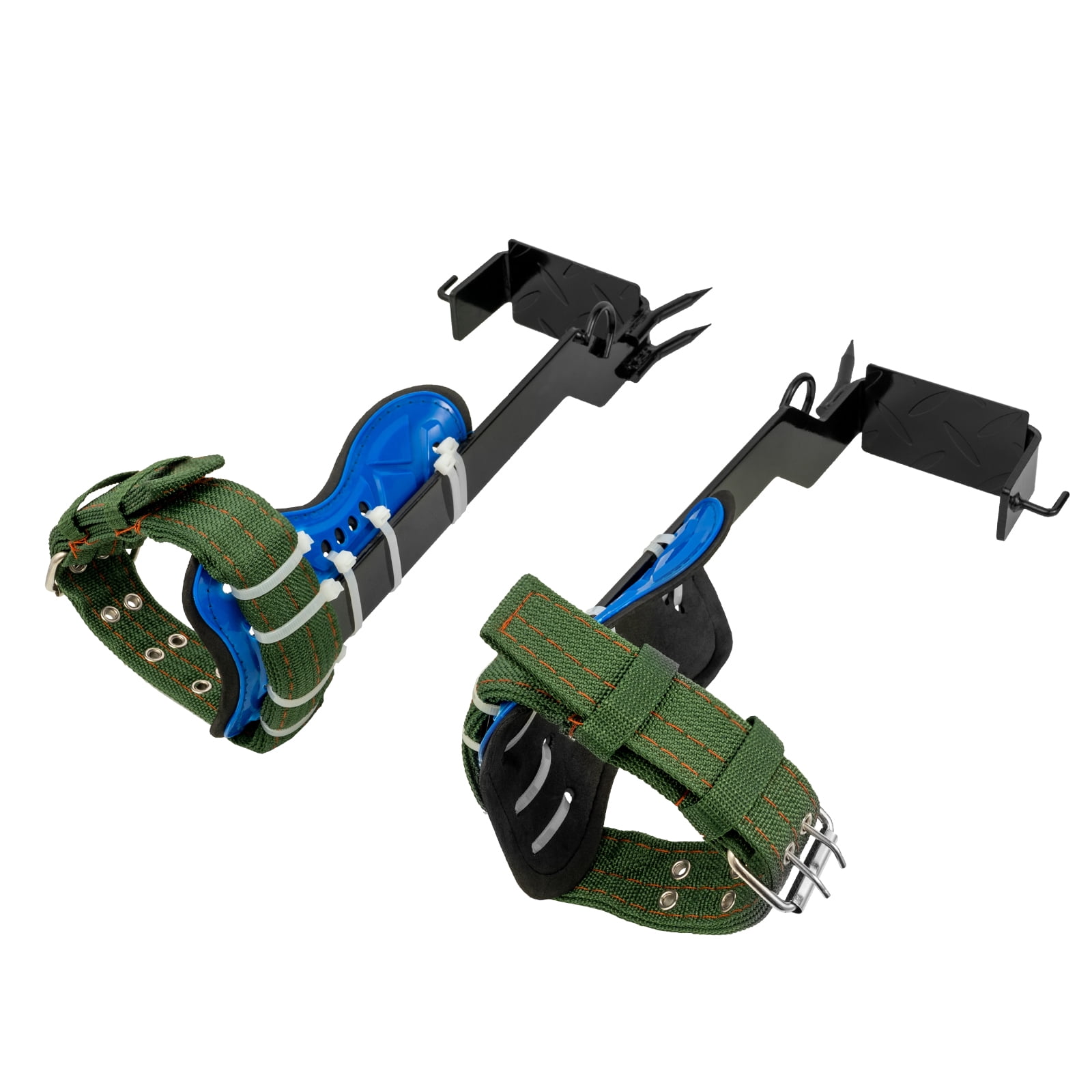 220.46 Lbs Safety Belt Rope Black&Blue Safety Lanyard Tree/Pole Climbing Spike Set with 2m Safety Belt