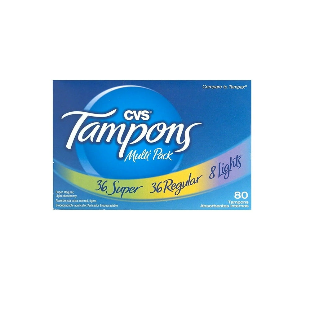 CVS Tampons, Multi Pack, Super, Regular, Light Absorbency 80 tampons