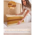 thumbnail image 5 of Burnt Orange Ombre Stripe Pillow Cases King Size Set of 2, Smooth Satin Pillowcase for Hair and Skin, Farmhouse Striped Gradient Decorative Cooling Bed Pillow Covers with Zipper, 20x36 Inches, 5 of 5