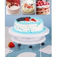 thumbnail image 7 of Cake Decorating Kit Baking Supplies Cake Turntable with 2 Frosting Straight Angled Spatula 3 Icing Smoother Scrapers Baking Accessories Tools for Beginners and Pros, White, 7 of 7