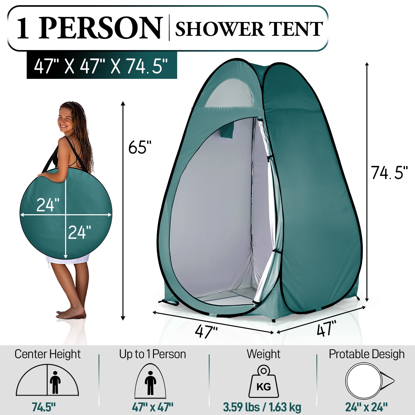 Ktaxon Changing Tent Portable Pop up Tent Camping Beach Toilet Shower Room Outdoor Bag Green