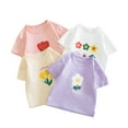 thumbnail image 3 of Esaierr Newborn Baby Clothing Summer 3 Piece Set Short Sleeve T-Shirt Letters Print Shorts Headband Home Set 0-24M, 3 of 3