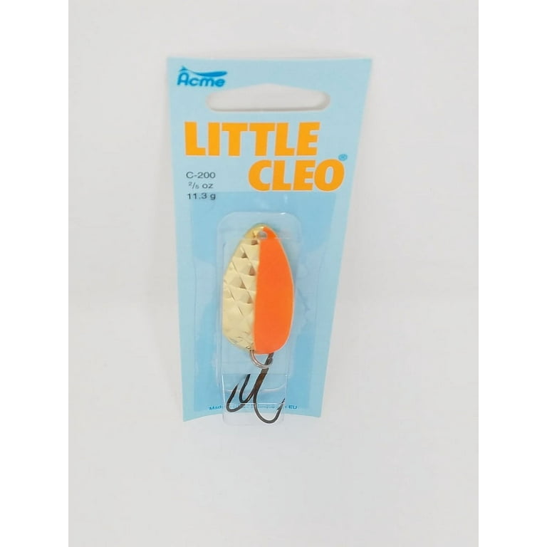 Acme Tackle Little Cleo Fishing Spoon 2/5 oz. Ham Florescent Orange and Gold