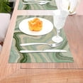 thumbnail image 5 of YFYANG Washable Heat-Resistant Placemats, 70% PVC/30% Polyester, Green Abstract Texture Kitchen Table Mat, 12" x 18" 4 Pcs, 5 of 6